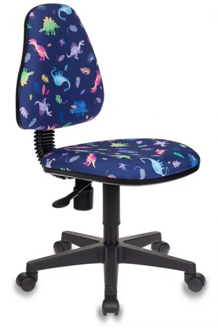 Кресло детское Бюрократ KD-4 синий динозаврики крестовина пластик