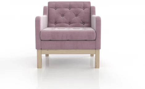 Кресло Arsko Айверс сосна розовый шенилл