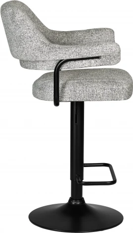 Стул барный DOBRIN CHARLY BLACK (светло-серый твид (LEO04))