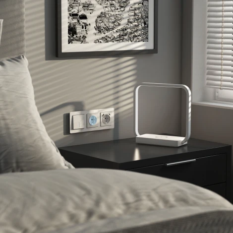 Выключатель одноклавишный проходной с подсветкой (белый матовый) Werkel W1112161 (a062400)