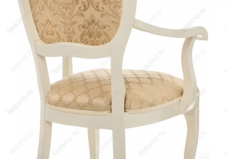 Кресло Woodville Лауро патина золото / бежевый тесьма 11 371811