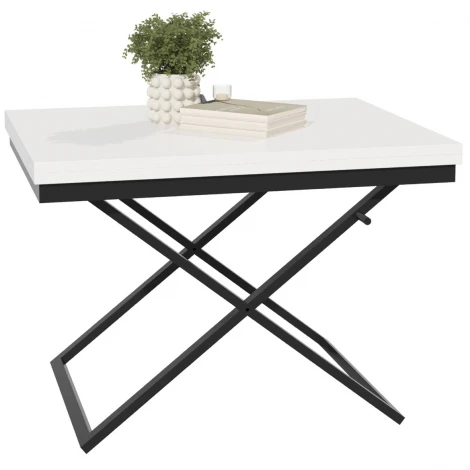 Стол-трансформер Манхэттен белый/черный Mebelik 009575