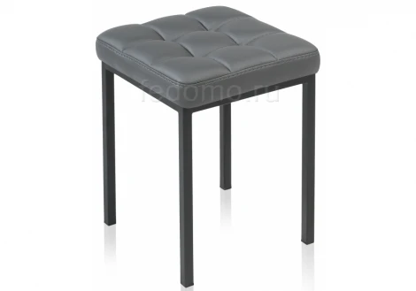 Табурет Woodville Байя кожзам темно-серый / черный матовый 424170