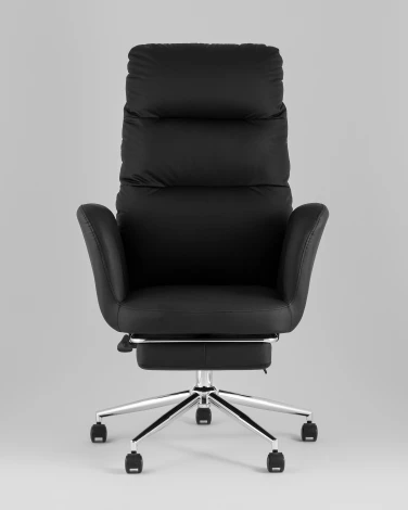 Кресло руководителя TopChairs Solid NC с оттоманкой черный УТ000041759