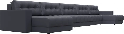 Диван П-образный с декором Лига-049 НПБ Мегалонг Лига Диванов (Экокожа) арт.128538