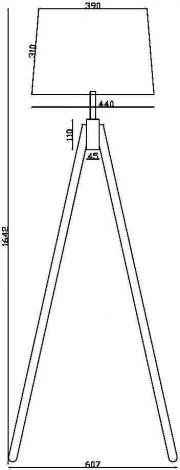 Торшер на треноге Maytoni Calvin Z177FL-01B (220V, выключатель)