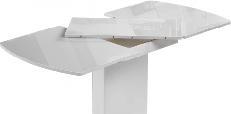 Стол на тумбе Woodville Палмер 120(160)х80х75 белое стекло / белый 490090