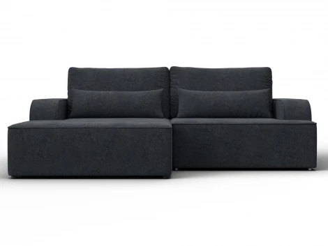 Диван угловой Лига-120 угол левый (ДСП,Брус,Фанера,ЛДС,Велюр/Темно-серый) Лига Диванов 137293L