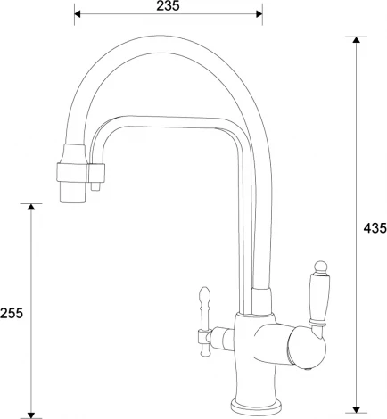 Смеситель Zorg Sanitary ZR 342-6 YF для кухонной мойки