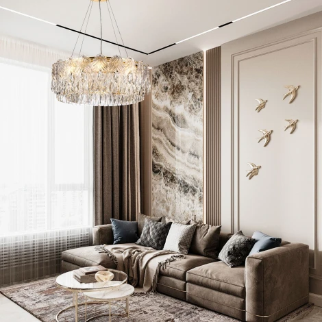 Подвесная люстра хрустальная Modelux ML.7445.600 GD