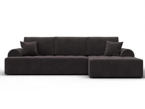 Диван угловой Лига-080 угол правый (ДСП/Пластик/Велюр/Коричневый) Лига Диванов 134749