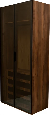 GD-10004-2 Шкаф Alto двухдверн c выдвижными ящиками, цвет дуб Барокко, дверцы стекло 100*57*228.5см Garda Decor