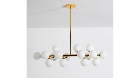 Потолочная люстра на штанге Lumina Deco Marsiada LDP 6033-16 GD (220V, шарики, молекулы)