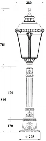 Наземный фонарь Oasis Light MUNICH 2L 79757L E10 Bl (220V, IP44)