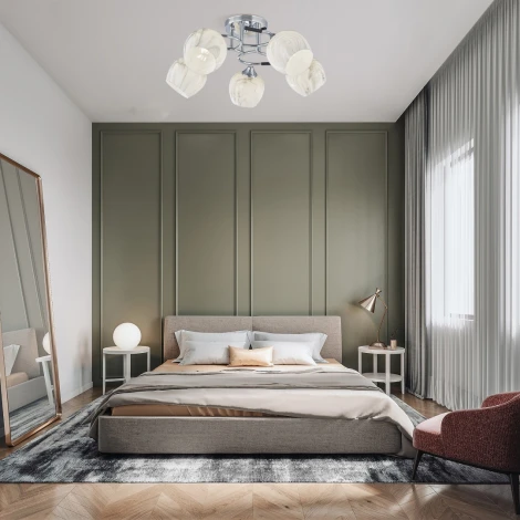 Потолочная люстра на штанге Arte Milano AMALFI-327985 327985/5 CR+BK (220V)