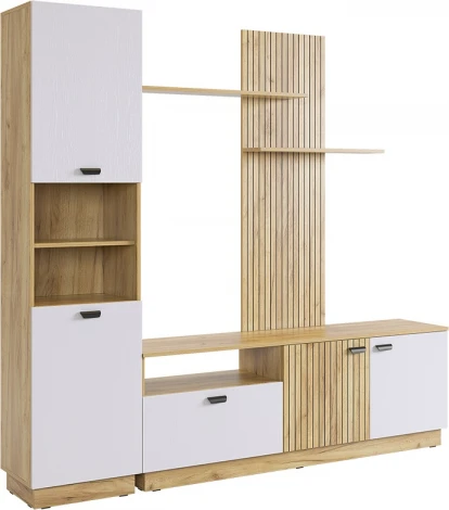 Гостиная "Моди К1", цвет дуб крафт золотой/белое дерево Mebelson (арт.MGM-K1МОДИ.2563)