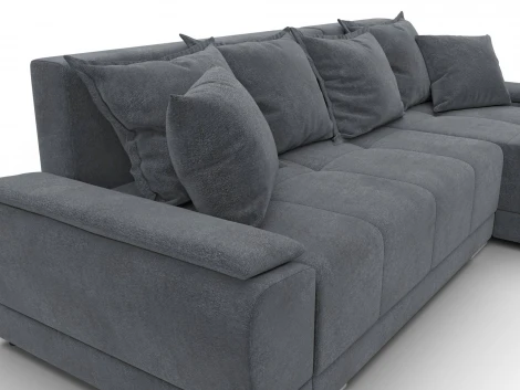 Диван угловой Лига-119 угол правый (ДСП,Брус,Фанера,ЛДС,Велюр/Светло-серый) Лига Диванов 137099