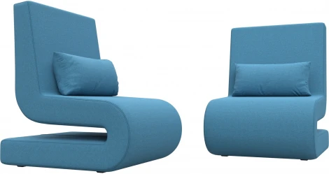 Кресло Волна (2 шт.) (Голубой/Рогожка) Лига Диванов арт.125633