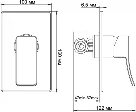 Смеситель Wasserkraft Aller 10651 С ВНУТРЕННЕЙ ЧАСТЬЮ, для душа