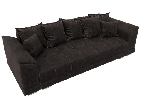 Диван прямой НордСтар НПБ (ДСП,ЛДСП,Брус/Пластик,Металл/Велюр/Коричневый) Лига Диванов 133195