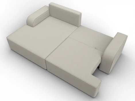 Диван угловой Лига-120 угол левый (ДСП,Брус,Фанера,ЛДС,Рогожка/Бежевый) Лига Диванов 137283L