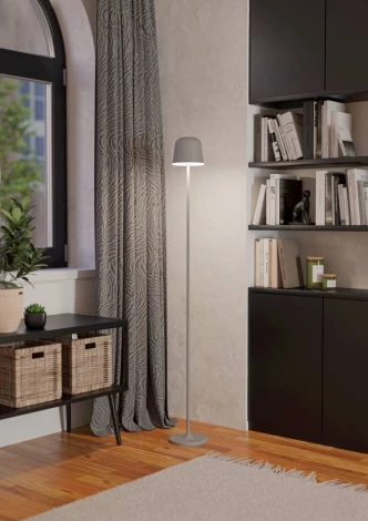 Торшер уличный с аккумулятором сенсорный, диммируемый Eglo Mannera-L 901749 4,3W(LED) 2400K, 3000K, 4000K алюминий, сталь, серый/пластик, белый