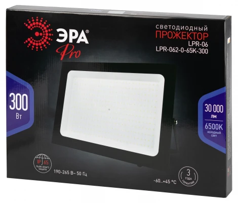 Прожектор уличный светодиодный ЭРА LPR-06 LPR-062-0-65K-300