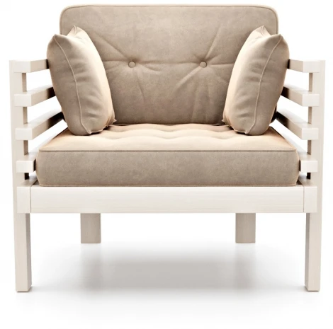 Кресло Arsko Стоун беленый дуб светло-бежевый велюр