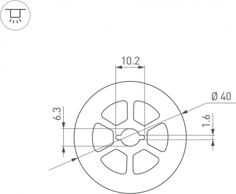 Силиконовый профиль WPH-FLEX-D40-360deg-S10-5m WHITE (Arlight, Силикон) 045869