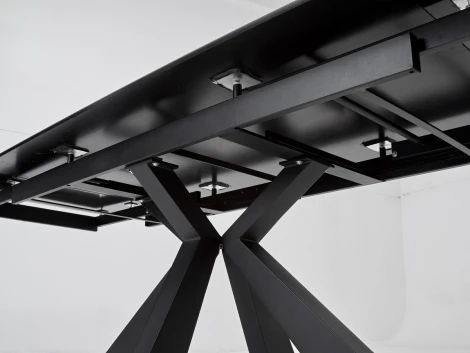 Обеденный стол M-City ALEZIO 160 KL-135 Темно-серый мрамор матовый, итальянская керамика/ BLACK