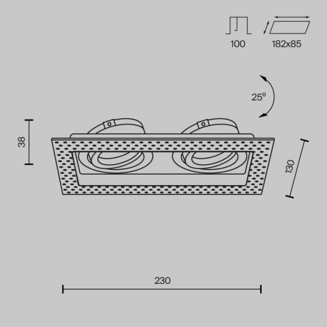 Встраиваемый светильник Atom GU10 2x50Вт Maytoni Technical DL003-02-W (220V)