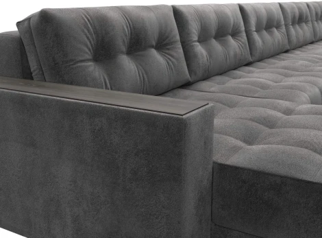 Диван П-образный с декором Лига-049 НПБ Мегалонг Лига Диванов (Велюр) арт.128542