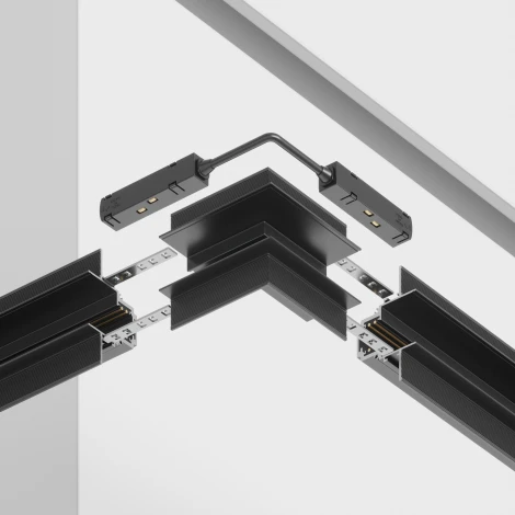 Угловой коннектор внешний S35 встраиваемый черный (магнитный) Maytoni Technical TRA004OCL-22B (48V)