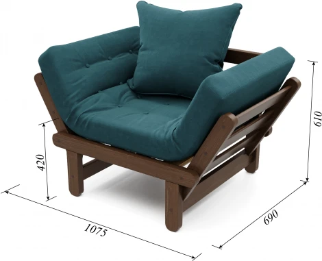 Кресло Arsko Сламбер орех голубой велюр