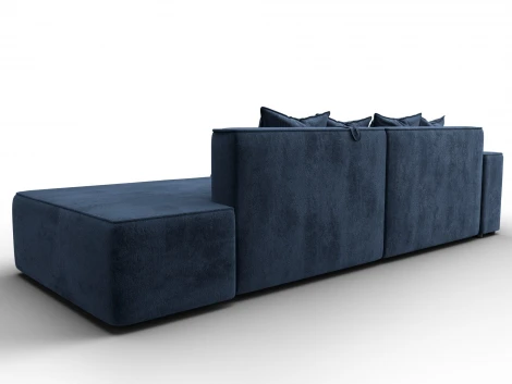 Диван угловой Лига-079 угол левый (ДСП/Пластик/Велюр/Синий) Лига Диванов 129822L