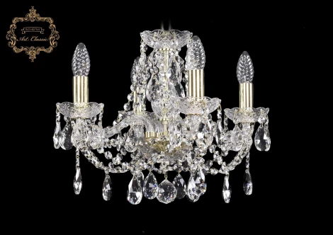 Подвесная люстра Art Classic 11.21 11.21.4.141.Gd.Sp (220V, хрусталь, на цепи, подсвечник, свеча)