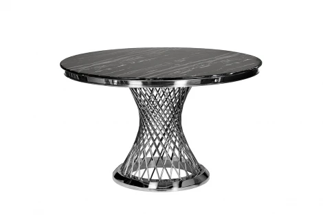 76AR-80555 Стол обед иск.мрам Nero Alicanto/хром d120*75 Garda Decor