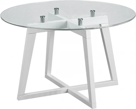 Стол журнальный Рилле 445 белый/стекло прозрачное (круг) от фабрики Mebelik