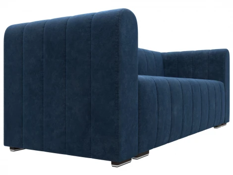 Диван прямой Лига-073 (ДСП,Фанера/Пластик/Велюр/Синий) Лига Диванов 129988