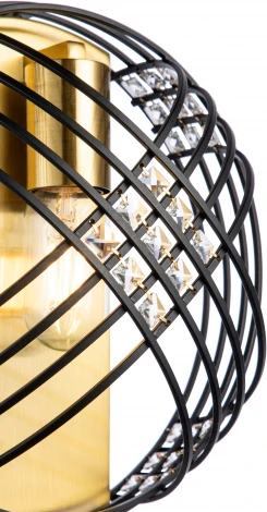 Настенный светильник Fresco V000105 (10001/1W Black) (220V, хрусталь, клетка)