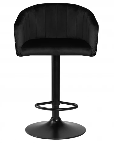 Стул барный DOBRIN DARCY BLACK SHINY (черный велюр с черно-золотыми пайетками) 5025_BlackBase_Shiny-LM SHINY, цвет сиденья черный пайетками, основания