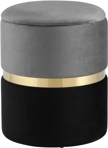 Пуф Кэрри с ящиком велюр серо-черный УТ000025555