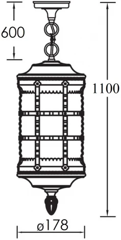 Уличный светильник подвесной Oasis Light BARSELONA 81205 cover Bl (220V, на цепи, IP44)