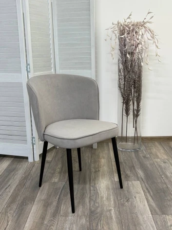 Стул МИЛАНО цвет B22 Серый, велюр / черный каркас M-City 64751