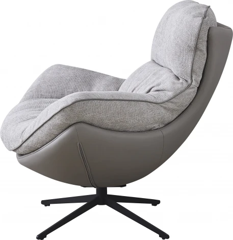Кресло HUG светло-серый, экокожа, шенилл Bradexhome арт.FR 1013