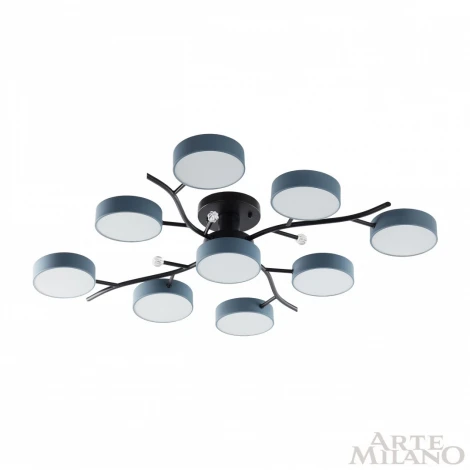 Потолочная люстра на штанге Arte Milano Ferrara 256606/8+1 Bk/Gr (LED, 220V, круглые)