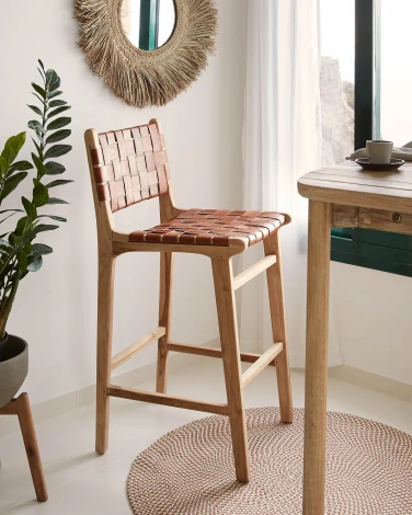 Настенное зеркало La Forma (ex Julia Grup) Rumer (Коричневый/ Фанера,Стекло,Натуральное волокно)