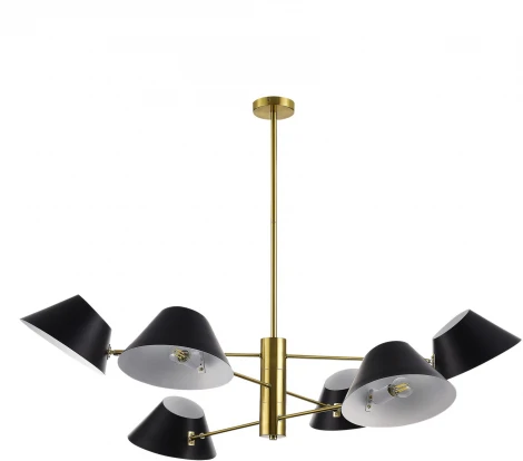 Потолочная люстра на штанге Evoluce Norbi SLE1253-343-06 Латунь/Черный, Белый E14 6*60W (220V)