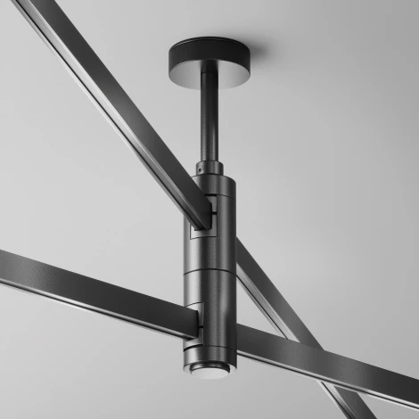 Крепление потолочное Short двойное 78мм Flarity черный Maytoni Accessories for tracks Flarity TRA156С-D1-B (24V)