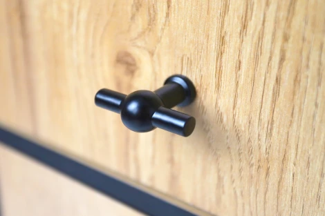 Стеллаж Берген-3, Дуб крафт золотой/Черный, Ивару